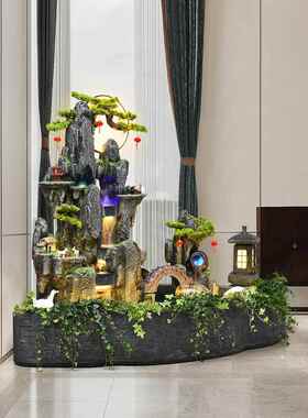 大型假山喷泉循环水景观户外庭院室内客厅鱼池阳台景观落地摆件
