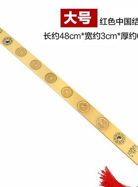 高档禅意阁纯黄实心铜六帝钱六帝尺铜丁尺子挂件家居创摆意件兰尺