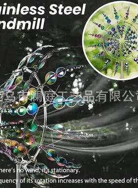 跨境爆款户外旋转风车摆件花园庭院草坪金属装饰品创意铁艺工艺品