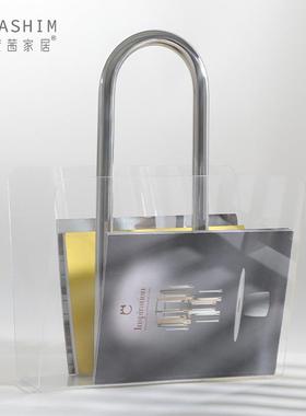 简约现代家居软装样板房酒店别墅书房装饰透明杂志架桌面收纳摆件