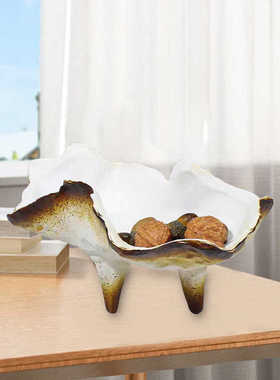 创意风宿托盘摆件盘寂果盘民酒店收纳焦糖色侘样板房装饰桌面客厅