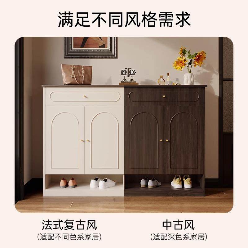 奶油风鞋柜收纳柜一体靠墙2025新款小户型落地矮柜定制客厅储物柜,淘宝优惠券,粉丝福利购,淘宝优惠卷