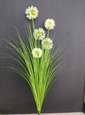 彷真蒲公英芦苇草假狗尾巴草客厅摆设室内橱窗插花装饰彷真绿色植