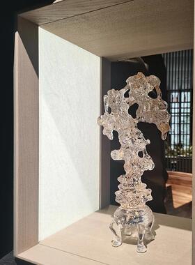 新中式太湖石透软摆件家居托样板房茶具盘花ES-A6469瓶组合售明楼