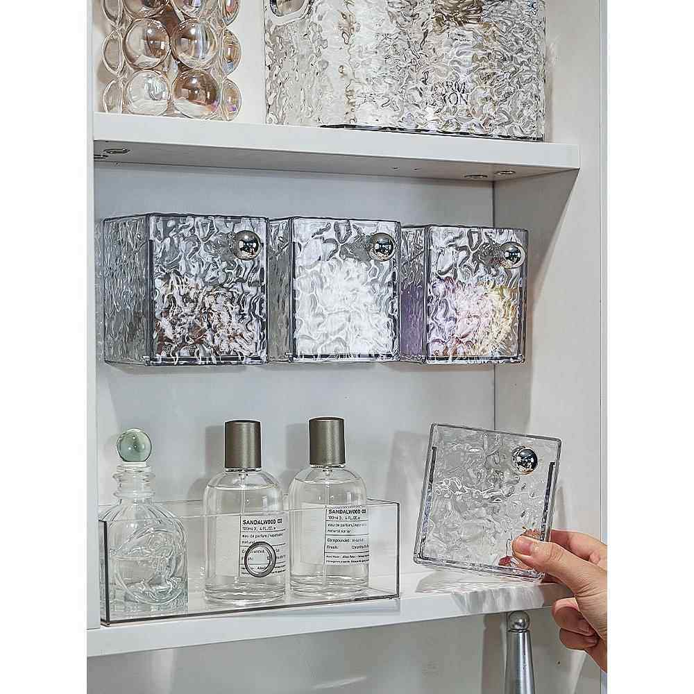 化妆棉收纳盒卫生间镜柜里洗脸巾整理盒壁挂透明棉签盒口红置物架,淘宝优惠券,粉丝福利购,淘宝优惠卷