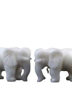 阿富汗白玉象摆件一对  吸水大象 玉如意白象大量批发
