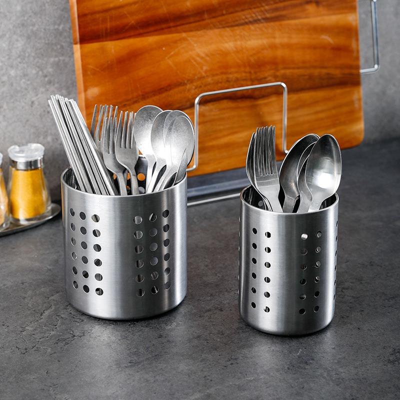 Stainless steel chopstick tube draining cutlery cage kitchen spoon chopsticks cutlery storage tube storage rack chopstick cage bamboo skewer straw bucket