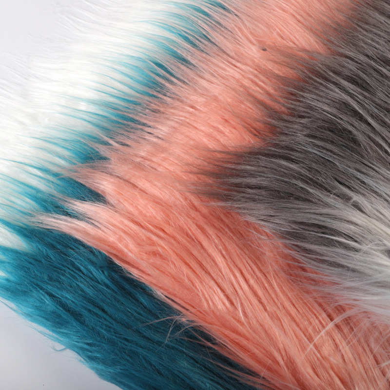 现货 110毛全涤渐变长毛绒布料 时尚柔软服装家纺抱枕面料 - 图0