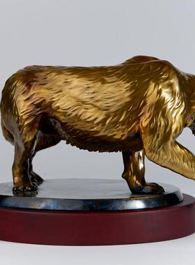 销售铜虎品摆件铜雕艺术品家居公办别老墅样板THSY212房装饰酒柜