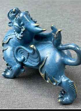 黄铜彩飞天貔貅摆件家居公司摆件霸王貔貅装饰办公室开业礼品