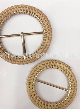 越南藤编饰品腰带扣包包衣服配件金属编织针扣内径2345公分现货