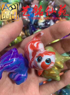 新款直销艺铭仙苑 大漆流体檀木有眼优雅猫家居盘玩摆件创意