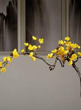 枝长枝仿真梅花绢花干枝腊梅花艺客厅插花假花落地婚庆装饰促销