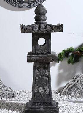 太阳灯能石灯笼青仿古做石灯宫石灯庭院草BKW坪灯日旧式庭院装饰