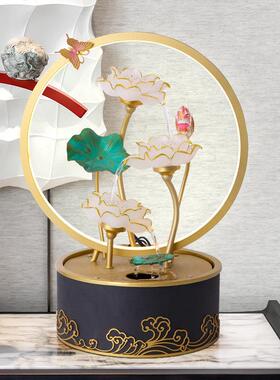 现代轻奢客厅流水寓意好的摆件循环风水轮沙发旁装饰乔迁新居礼品