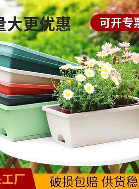 Balcony flower pot vegetable plant rectangular plastic box