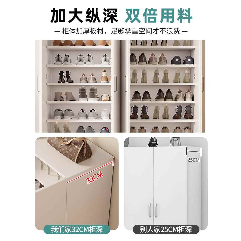 需定制鞋柜实木门厅柜阳台大容量家用门口多层收纳玄关简约现代定 - 图1
