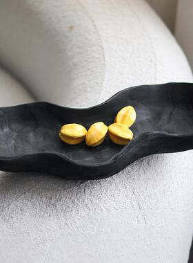艺术花生造型果盘创意茶几点心零食干果盘样板房展厅托盘软装饰品