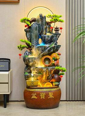 跨境 流水摆件假山聚盆循环水客厅公室开业乔迁落地装饰景观