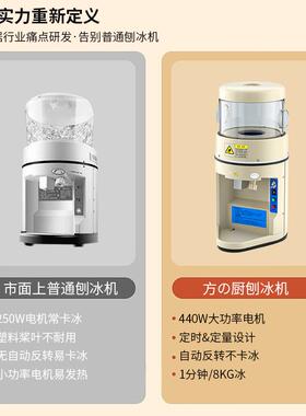 方厨碎冰机雪花冰绵绵冰机商用奶茶店雪花冰机刨冰机全自动冰桶机