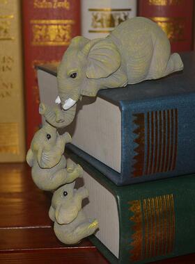 Cute Elephant Figurines大象悬挂小象树脂工艺品家居摆件三件套