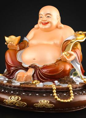 黄铜弥勒佛摆件客厅供奉铜像大肚笑口常开 八方来财弥勒佛佛像大