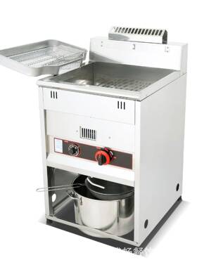 商40L立式燃吃气炸炉恒博畅温大容量煤用炸锅炸鸡油条小设备气摆