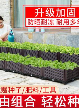 带轮种植箱阳台蔬菜可移动组合塑料种菜专用箱盆神器户外花箱花槽
