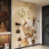 Customized entrance hall elephant solid wood hole board storage rack creative wall decoration storage shelf blocking shape
