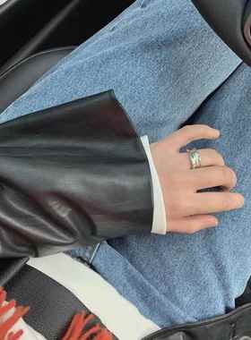 褶皱不规则重工开口戒小众设计极简冷淡风男女礼个性小众夏季时尚