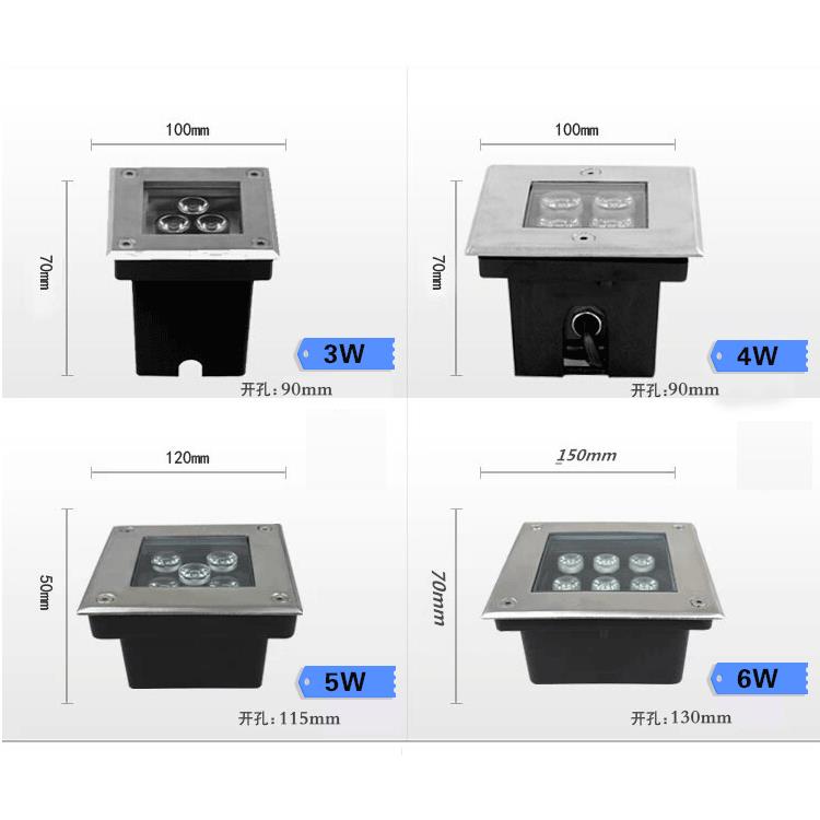 方形地埋灯LED户外防水嵌入式射灯w广场七彩公园庭院草坪射树地灯 - 图0