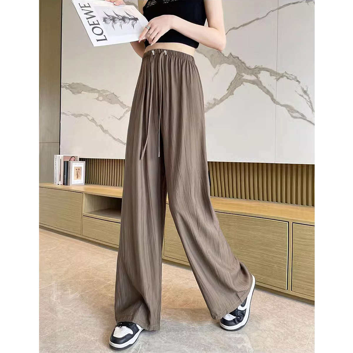 无托腹布孕妇山本裤夏季薄款肌理褶皱阔腿裤外穿休闲直筒拖地长裤,淘宝优惠券,粉丝福利购,淘宝优惠卷
