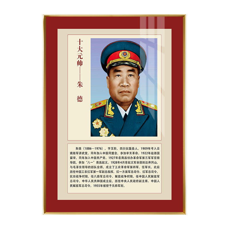 爆款开国十大元帅将军挂画人物画像海报办公室墙壁画铝合金画装饰