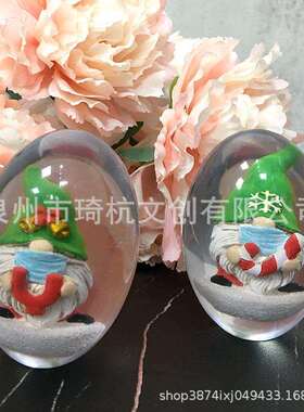 跨境热款圣诞水晶球家居室内卧室客厅餐厅玄关桌面装饰圣诞树摆件