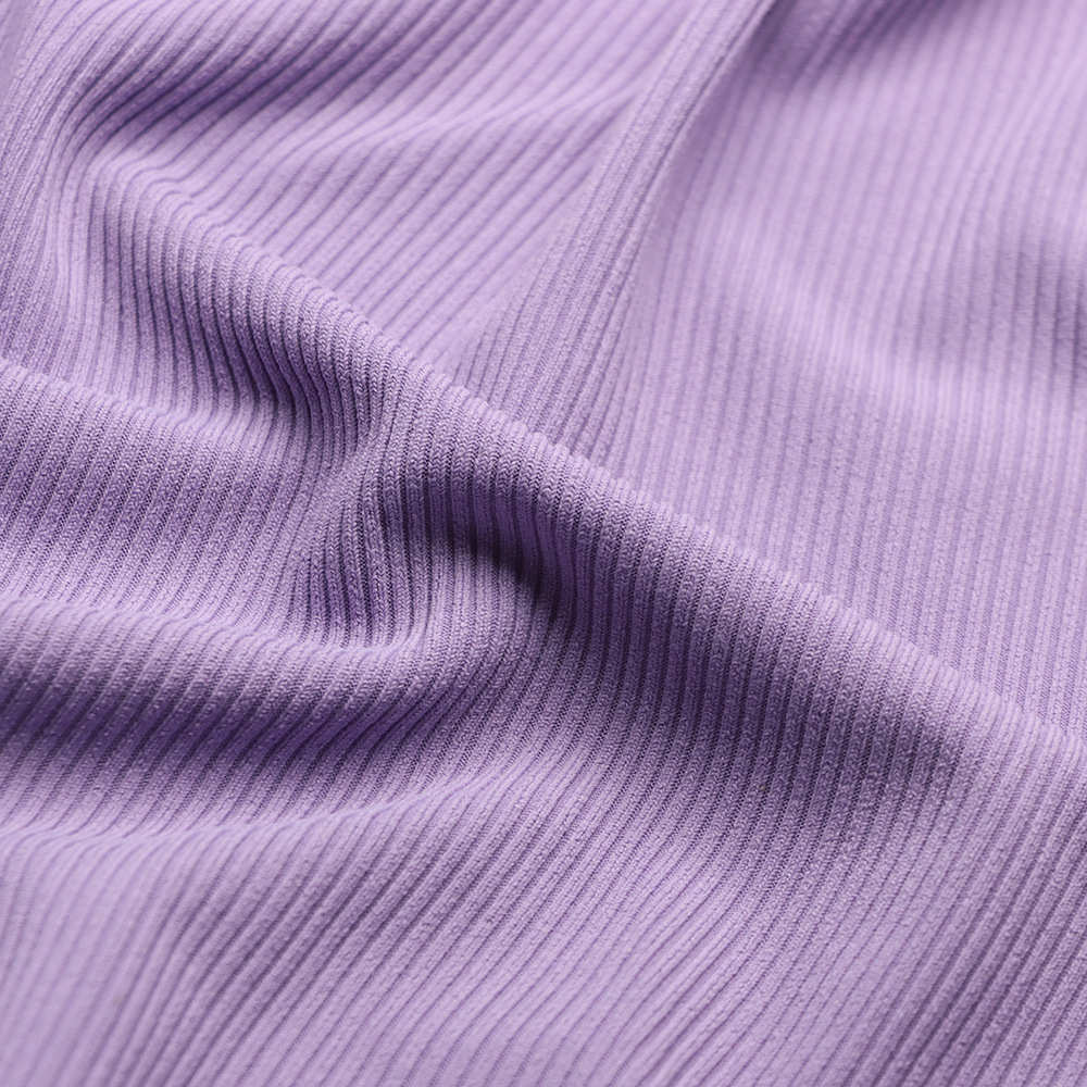 现货仿棉涤氨弹力2*2罗纹 针织面料 250G螺纹 童装上衣阔脚裤布料 - 图0