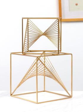 现货欧北轻A-925-P奢风艺琴摆件几何内金属装饰室创意摆件家居工