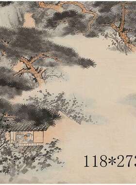 名家字画张大千仿石涛山水图艺术微喷字画公室玄关装饰画芯现货