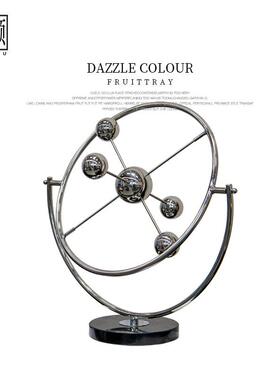 左师顾现代轻奢几何间圆环金属摆件计样板客厅室内RZ-1836设简约