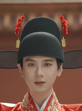 乌衣巷绒花乌纱帽汉服帽子男中式新郎帽明制婚服男帽子