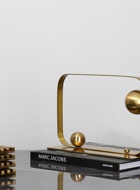 现代轻奢样板房间不锈钢软装饰品家居客厅桌面创意艺术玄关柜摆件