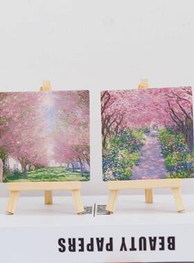 ins风小清新学生桌面装饰摆台风景迷你油画插画创意摆件家居饰品