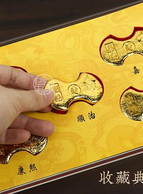古收玩杂项仿元古LXW金锭金铤金金饼金宝家居招财装饰礼品藏条摆