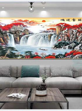 山水客厅装饰画单幅沙发背景墙挂画现代简约轻奢壁画大气卧室画