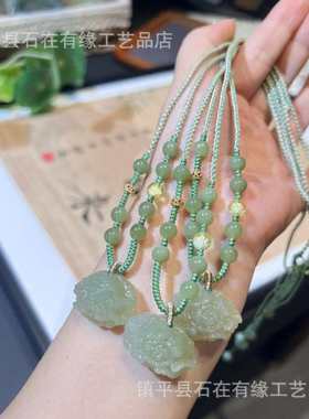 天然和田玉吊坠批发和田玉蝴蝶 葫芦 貔貅和田玉切末蓝佛公挂件批