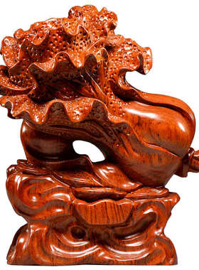 花梨木雕白菜摆件客厅公司办公室红木白菜装饰品店铺开业乔迁送礼