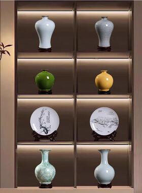 新式琅彩花瓶陶QDF瓷装艺饰花珐瓶工品瓷器桌面中摆件彷古办公室