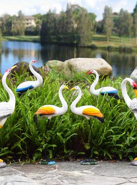 仿真塑白鹭户外BGB花池园林院庭仙鹤假鸟摆件别墅假山水动物装饰