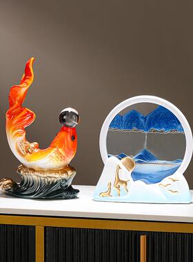 福鹿双至新中流室沙摆件客厅玄关家居式装饰品办公A-40乔迁开画业