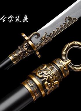 龙泉朴刀锻打高锰钢大刀陌刀一体武术关公户外防身冷兵器未开刃