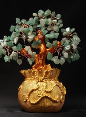 黄水晶141.发财发财树酒柜装饰品摆件家居财客厅视柜玄关招开业摇